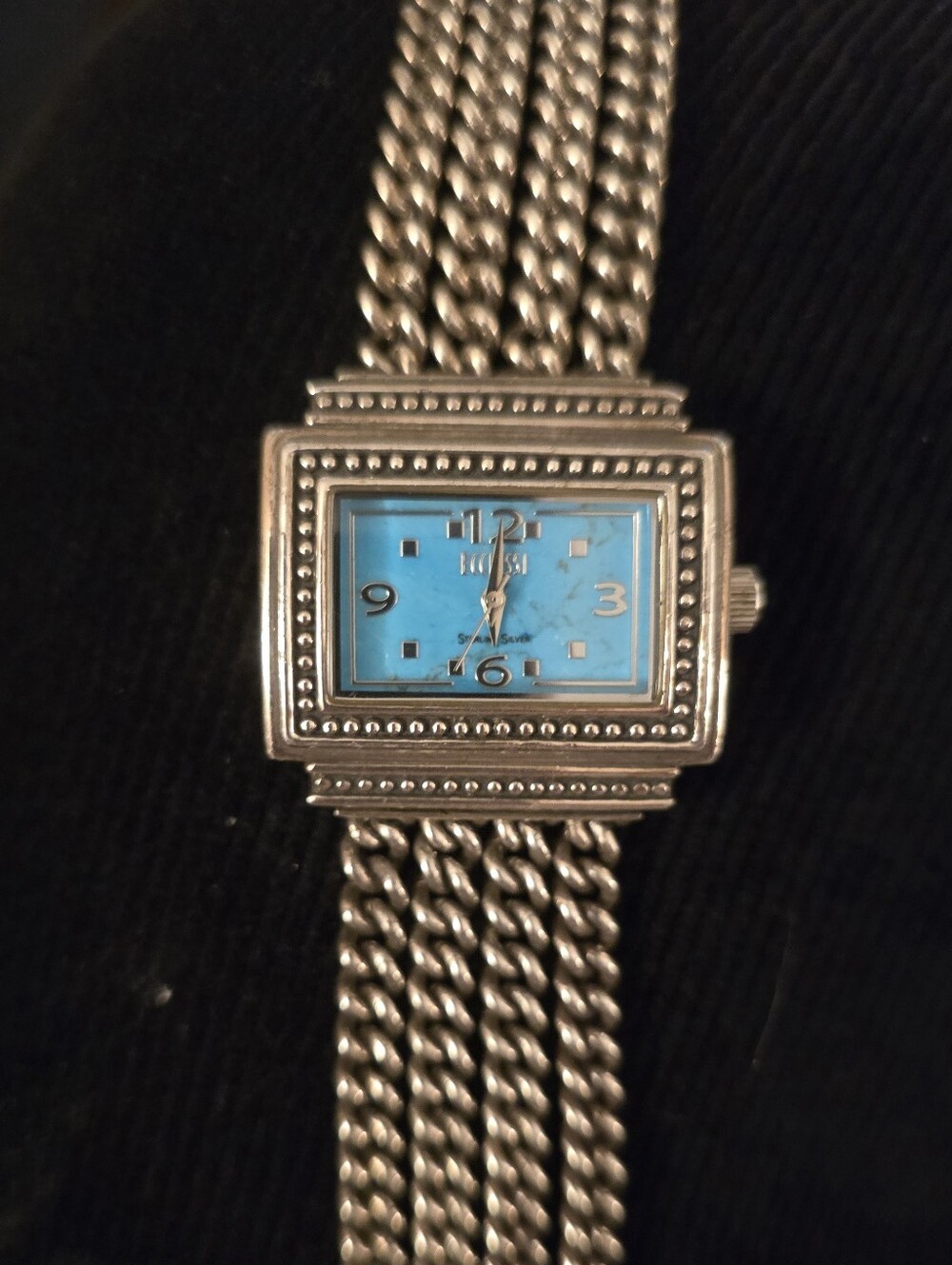 Turquoise Dial Silver-Tone Bracelet Watch